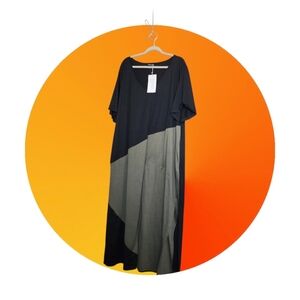 Elegant Black and Sage Green Women's Dress